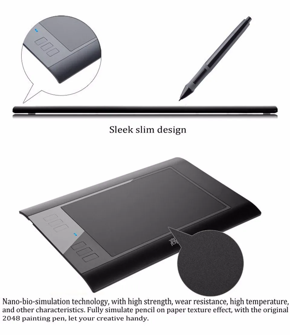 GAOMON 6 Экспресс-ключей 860T USB цифровой DrawingTablets для фото монтажа комиксы рисунок перезаряжаемая ручка
