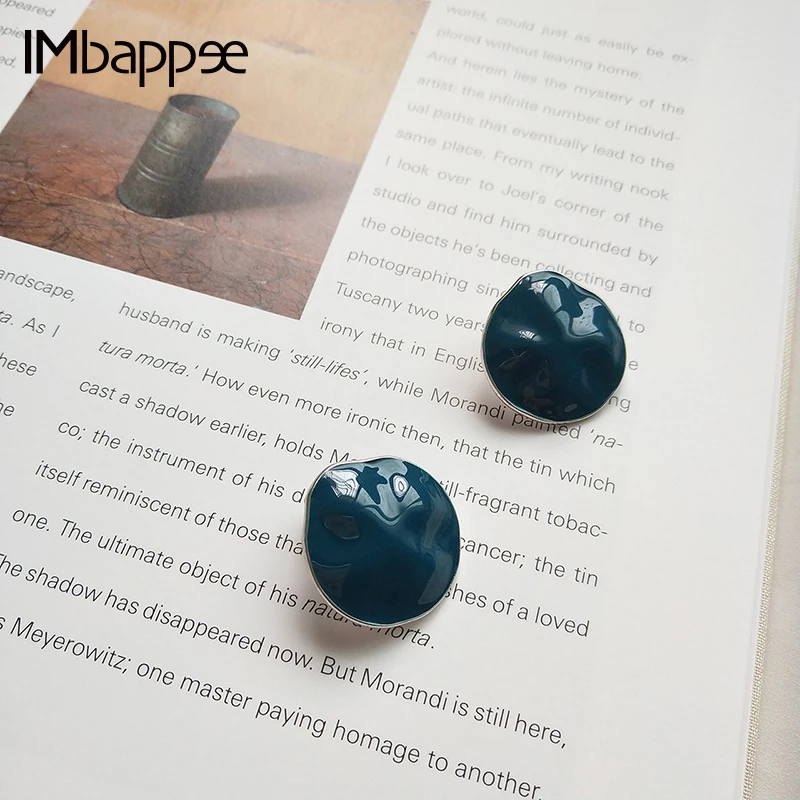 Imbappee 925 пробы серебро темно зеленый ретро серьги для женщин