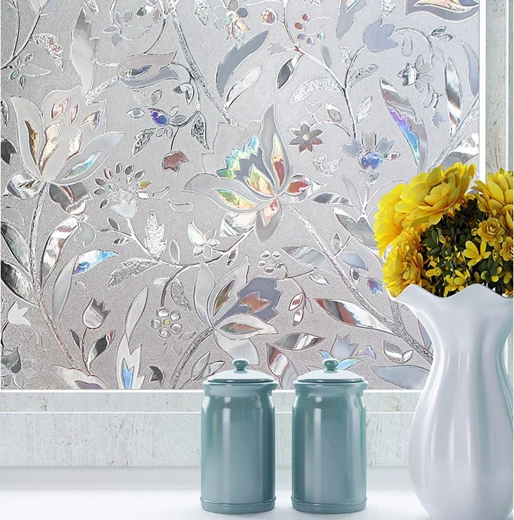 Static Cling Window Films Frosted Glass Film Privacy For Bathroom