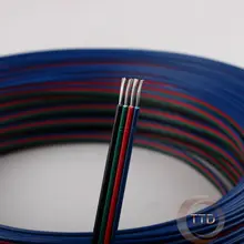 1 м 2 м 3 м 4 м 5 м 20 м 50 м 20AWG, 4pin RGB кабель, ПВХ изолированный провод, электрический кабель, светодиодный кабель, бесплатно выбрать количество метров