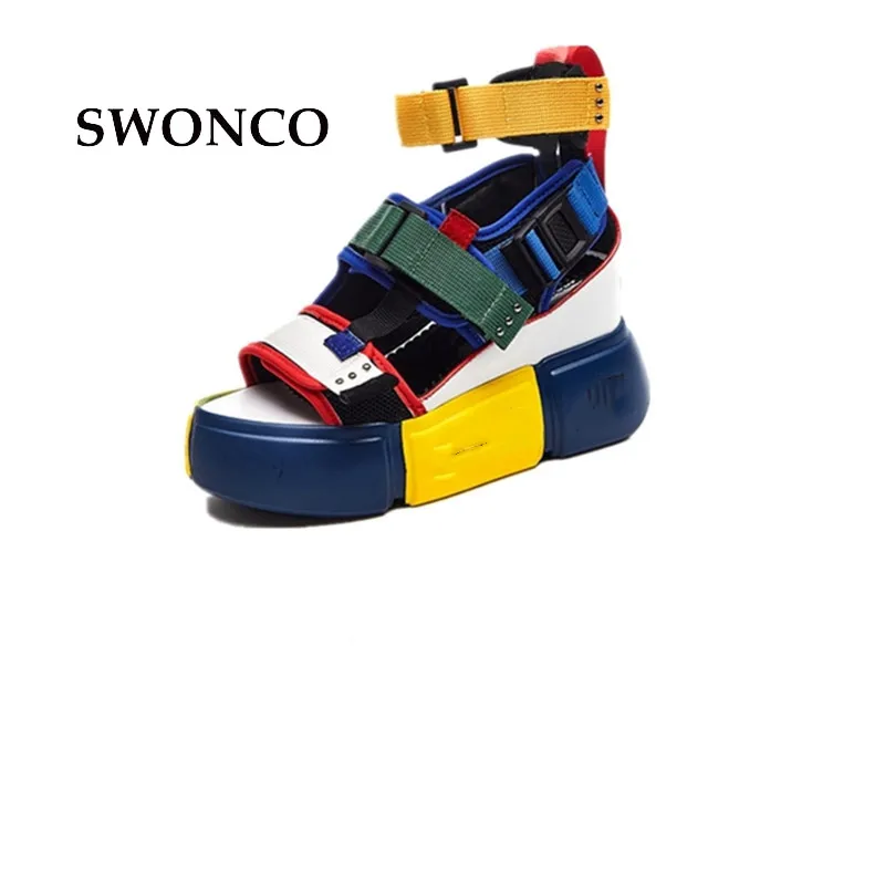 SWONCO Platform Sandals Women Summer Shoes 2019 Female Casual Shoes Wedge High Top High Heel Chunky Sandals For Woman Size 10 41 SWONCO Platform Sandals Women Summer Shoes 2019 Female Casual Shoes Wedge High Top High Heel Chunky Sandals For Woman Size 10 41