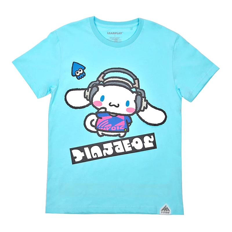 Хлопковая футболка для карнавала Splatoon коллекция года; Футболка с принтом «Cinnamoroll Pompom Purin» вечерние футболки с героями мультфильмов для детей и взрослых; одежда для семьи рождественские подарки