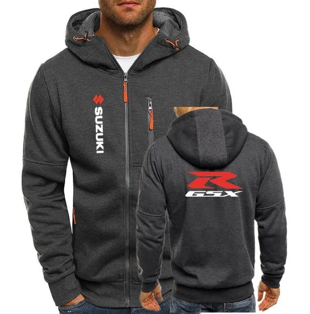 

For SUZUKI GSX R Print Mens Male Sweatshirt Bomber Jacket Motorcycle Hoodies Men Autumn Winter Tracksuit Thick Warm Zipper Coat