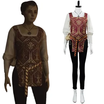 

A Plague Tale:Innocence Amicia Cosplay Costume Outfit Suit Red Dress Gown Vest Halloween Carnival Costumes Custom Made