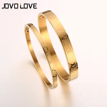 

Fashion Wedding Bracelets Jewelry Roman Number Design 316L Stainless Steel Bangle & Bracelets with Rose Gold Colors for Women