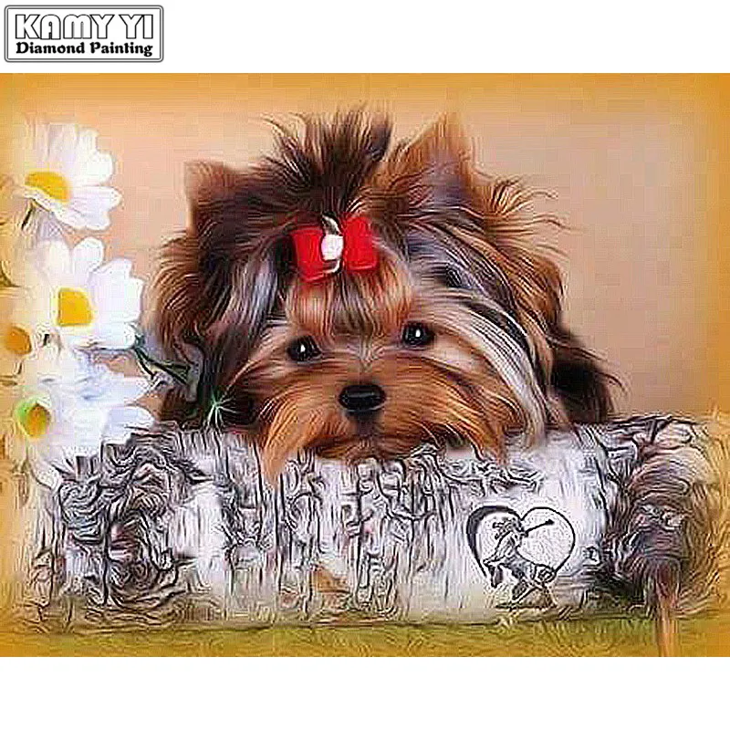 

New Full Diamond 5D DIY Diamond Painting "Cute dog" Embroidery Cross Stitch Rhinestone Mosaic Painting Home Decor Gift