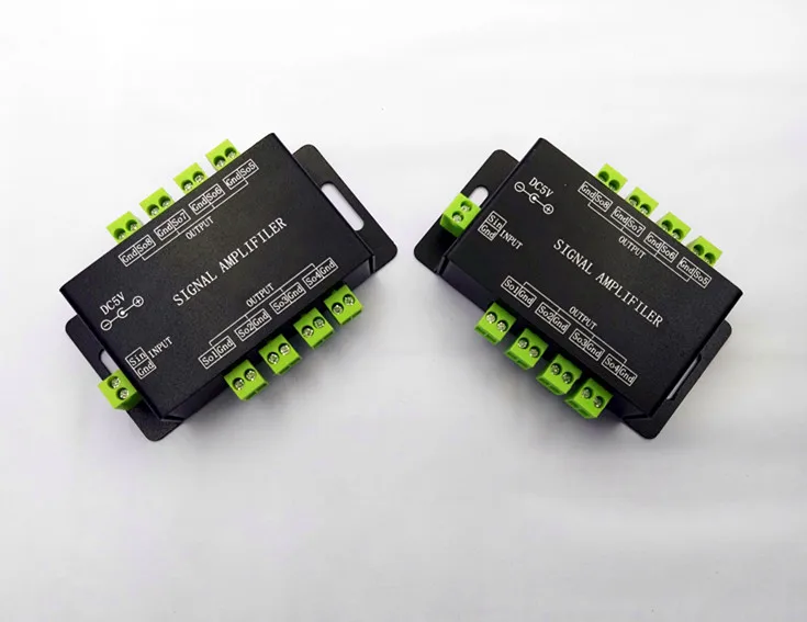 DC5V/DC12V усилитель сигнала через SPI выходной сигнал симфония 8 группы управления усилитель для музыкальный контроллер ws2811 2812b светодиодные ленты