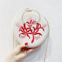 Женская Роскошная вечерняя сумочка с вышивкой, вечерняя сумочка с цветком, свадебная сумочка с кристаллами, дамские клатчи с металлическим кольцом и бриллиантами черного цвета, MN1402