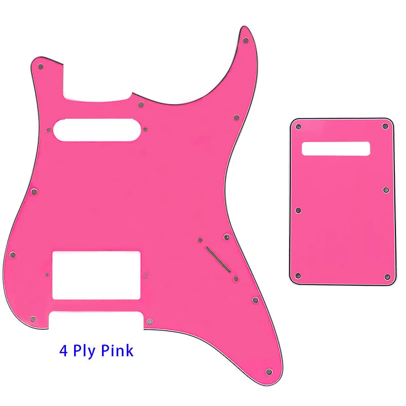 4Ply Pink Запчасти для гитары-для США/Мехико Fd Strat 72' 11 винтовое отверстие стандарт PAF Humbcker Hs гитарная Накладка и задняя пластина скретч пластина - Цвет: 4Ply Pink