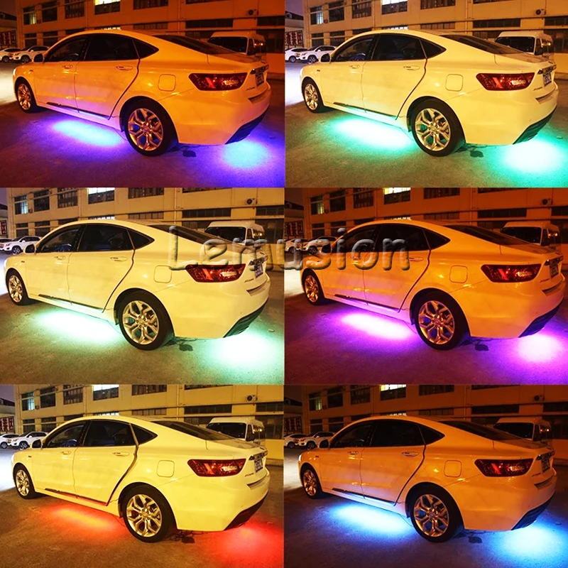 LENTAI 1 комплект, Автомобильный светодиодный светильник RGB, атмосферный светильник, пульт дистанционного управления для peugeot 3008 308 207 407 Nissan Juke X-Trail hyundai I30 Ix35