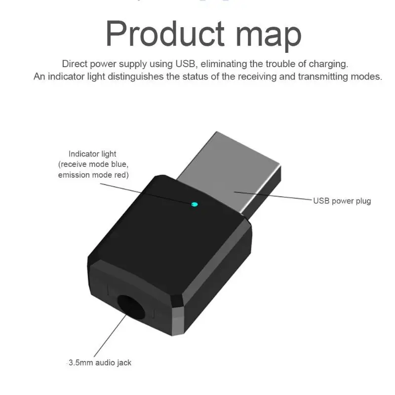 USB Bluetooth 5,0 адаптер 2 в 1 беспроводной музыкальный аудио приемник передатчик для автомобиля ПК Компьютер ТВ динамик наушники