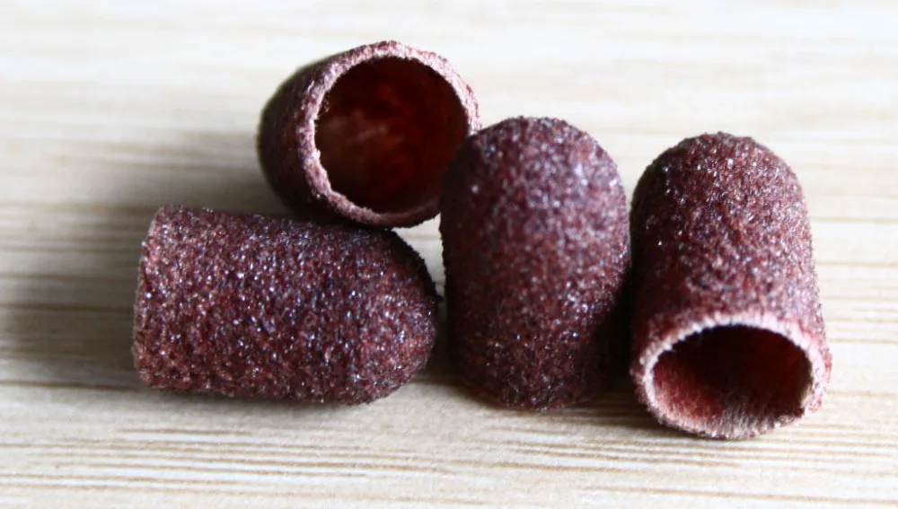 

50pcs/lot 80# 13*19mm Sanding Block Sleeve Cap Without Grip Sanding Bands Manicure File Tools Nail Drill Polishing Accessories