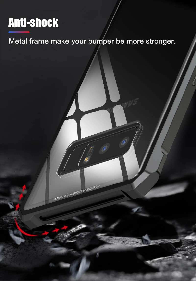 Чехол OMEVE для samsung S9 Plus S8+ S7 edge, металлический корпус из сплава, прозрачная задняя крышка из закаленного стекла для Galaxy Note 9 Note8 Funda