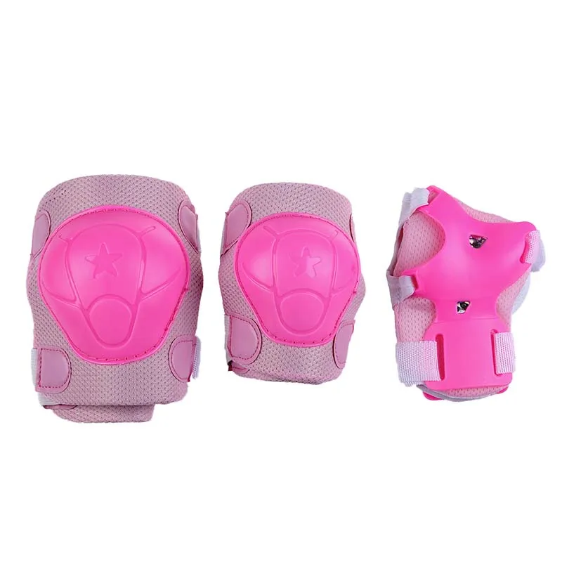 

Skating Gear Knee Elbow Pads Wrist Support Set Pink for Children