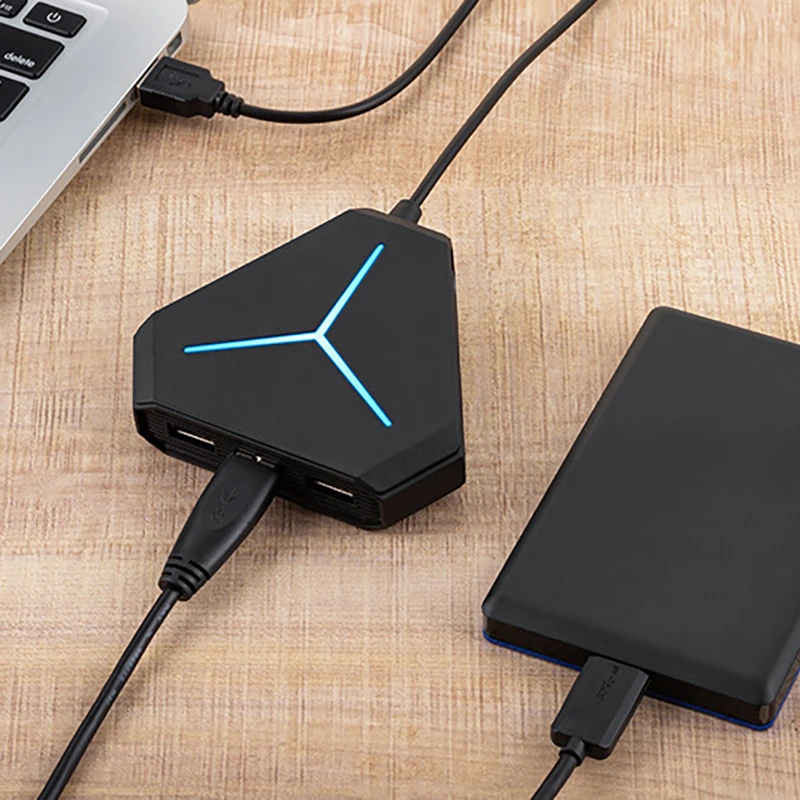 3 In 1 6 Port USB 2.0 3.0 Hub For Laptops Tablet External USB Sound Card Noise Cancelling Headset Adapter Virtual Sound Channel