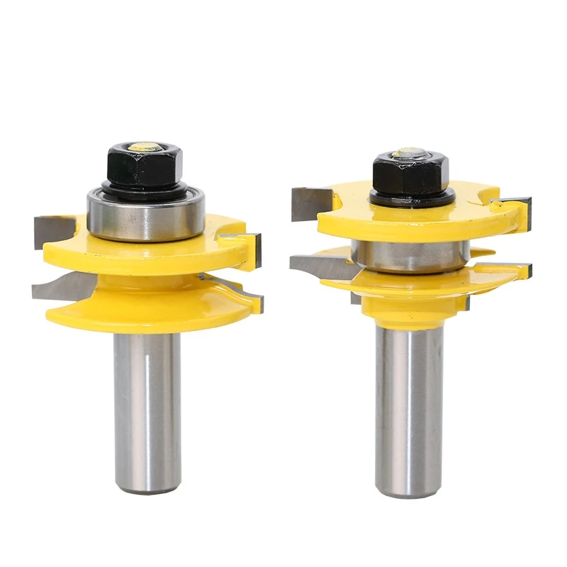 1/2" Shank Rail & Stile Router Bits-Matched 2 Bit Quarter-round door knife Woodworking cutter Tenon Cutter for Woodworking Tools