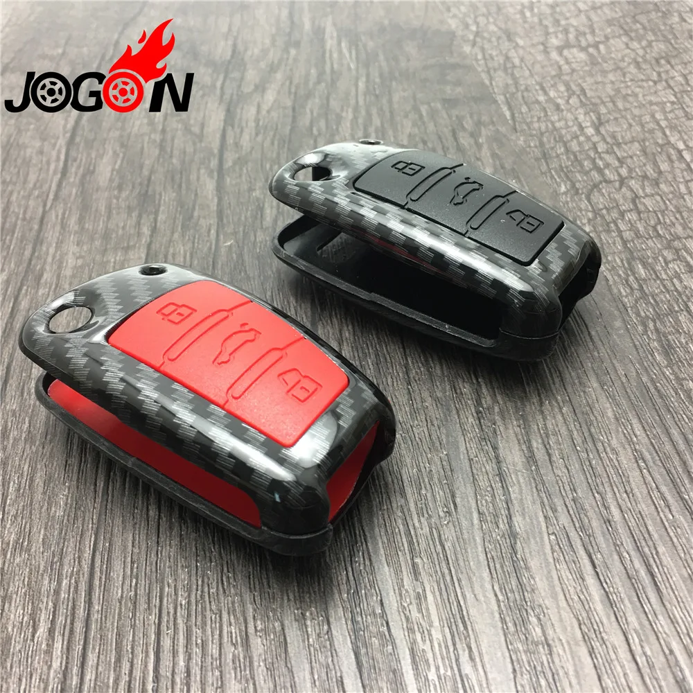 Углеродного волокна Посмотрите автомобилей удаленный ключевой CaseCover складной для Audi A1 A3 A4 A6 TT TTS Q3 Q5 Q7