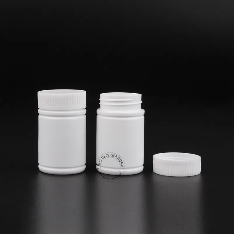 50x80 г широкая пасть белая пластиковая таблетница, Бамбуковая форма PE контейнеры для фармацевтической/медицинской/капсульной упаковки