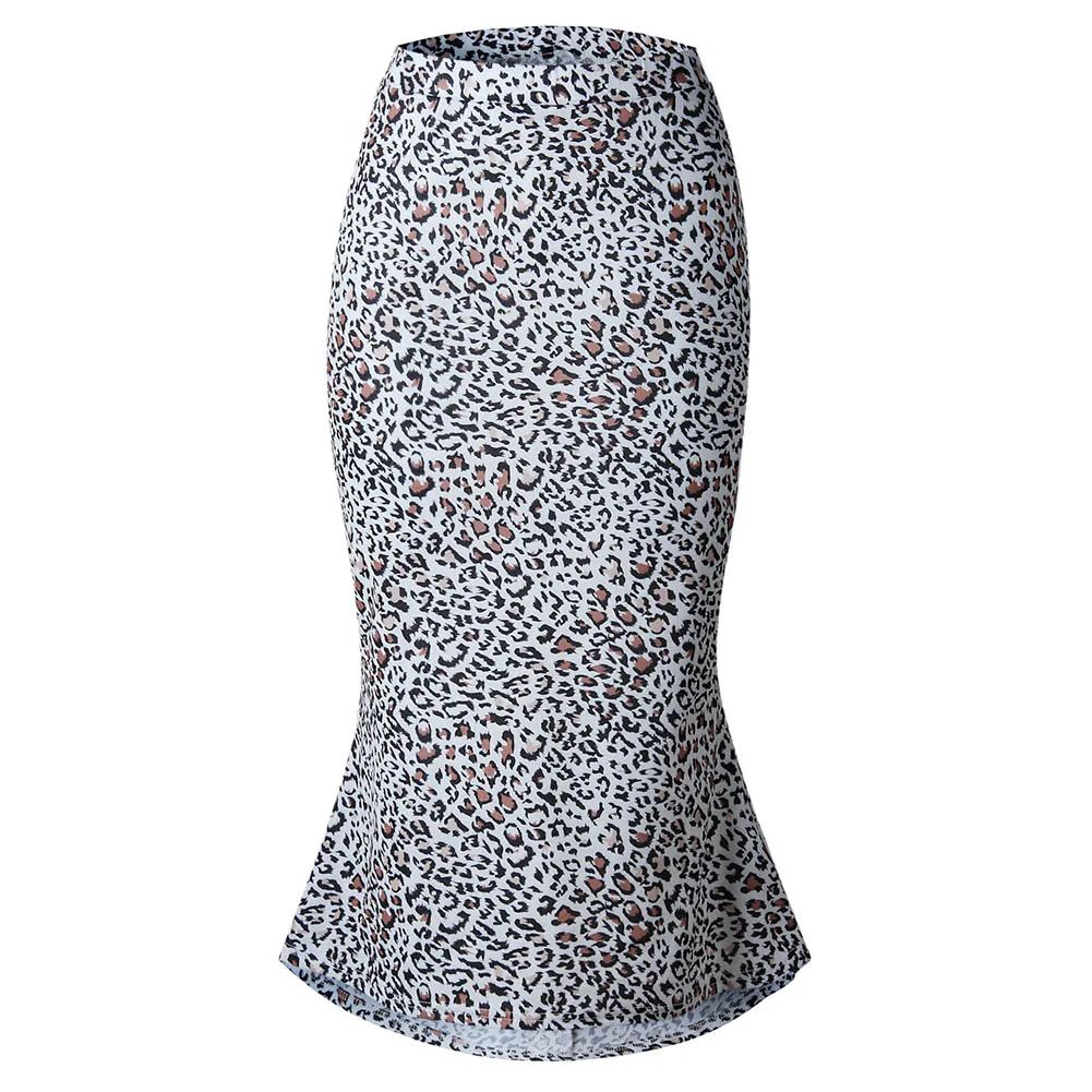Hot Sale Women Leopard Print Skirts High Waist Bodycon Slim Fit Midi Skirts for Summer CXZ