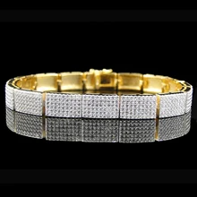 Цвета: золотистый, серебристый цвет Свадебные обручение Мужские украшения micro pave cz искрение bling Rock cz bling браслет