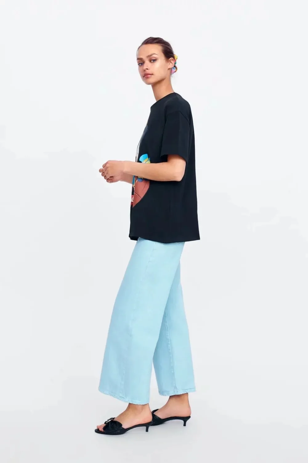 Летняя модная женская футболка Харадзюку, Корейская одежда, уличная одежда с мультипликационным принтом, Полиэстер, Хлопок, круглый вырез, топы размера плюс