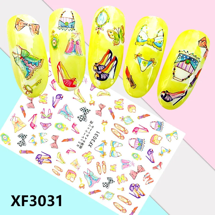 

Fashion Type! Nails Art Manicure Back Glue Decal Decorations Design Nail Sticker For Nails Tips Beauty