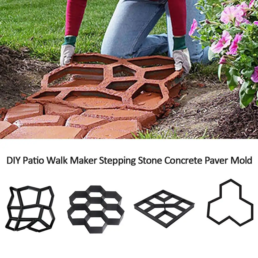 DIY личность Пластик форма для производства брусчатки Садоводство камень Форма для тротуара бетонирование пол плесень многоразовые путь Maker сада 20