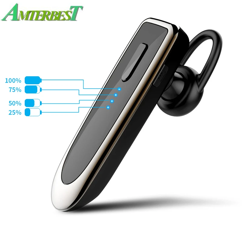 

AMTERBEST K23 Bluetooth Headset Long Standby Time Earbud Earphones Music Wireless Headphone for IPhone Android Smartphones