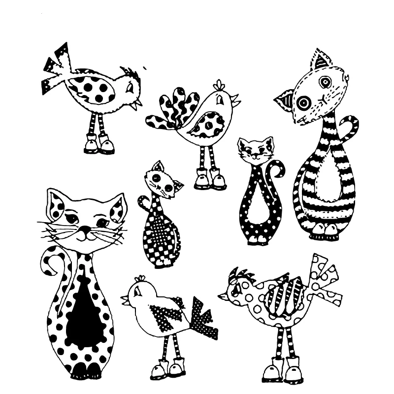 

AZSG Crafts Cats Clear Stamps for DIY Scrapbooking Photo Album Decoretive Card Making Embossing Stencial 14*14cm