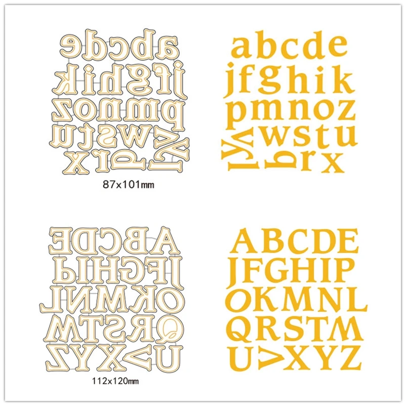 

Swovo New 26Pcs Letters Frame Craft metal cutting dies cut die mold Scrapbook paper craft knife mould blade punch stencils dies