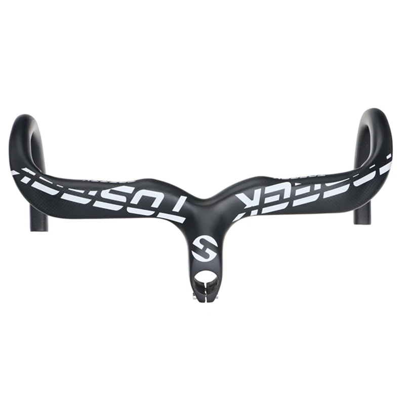 90x440mm White TOSEEK Углеродные рули для велосипеда дорога/Горный бар концы 28,6 мм руль аксессуары для велосипеда велосипедная часть Manillar de Carbono - Цвет: 90x440mm White