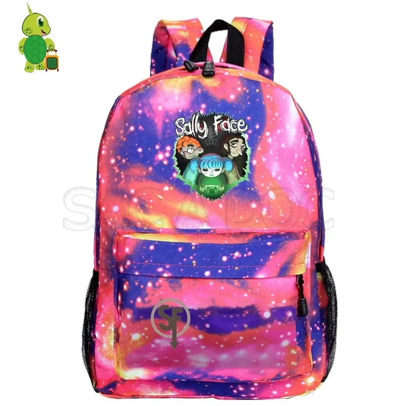 Sally Face Mochila рюкзак с рисунком галактики пространства для подростков, школьные сумки для женщин и мужчин, рюкзак для ноутбука, рюкзак для путешествий, детские сумки для книг