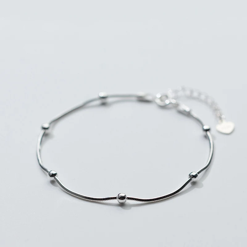 La MaxZa минимализм модные ювелирные изделия женские аксессуары цепочка на руку для женщин бусины из стерлингового серебра 925 Роскошные модные