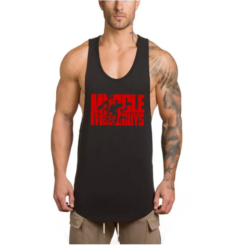 Muscleguys одежда для фитнеса мужская майка для бодибилдинга Стрингер рубашка Спортивная одежда майка из хлопка без рукавов Tanktop Спортивная майка