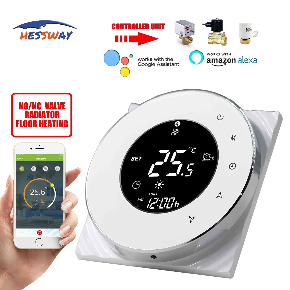 Термостат радиатор HESSWAY TUYA с Wi Fi без/с контролем температуры для работы Alexa Google