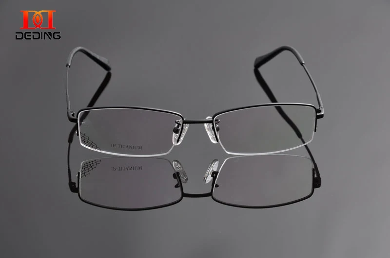 DEDING Super Slim титана прозрачные линзы близорукость очки Frame Титан армасан де oculos грау