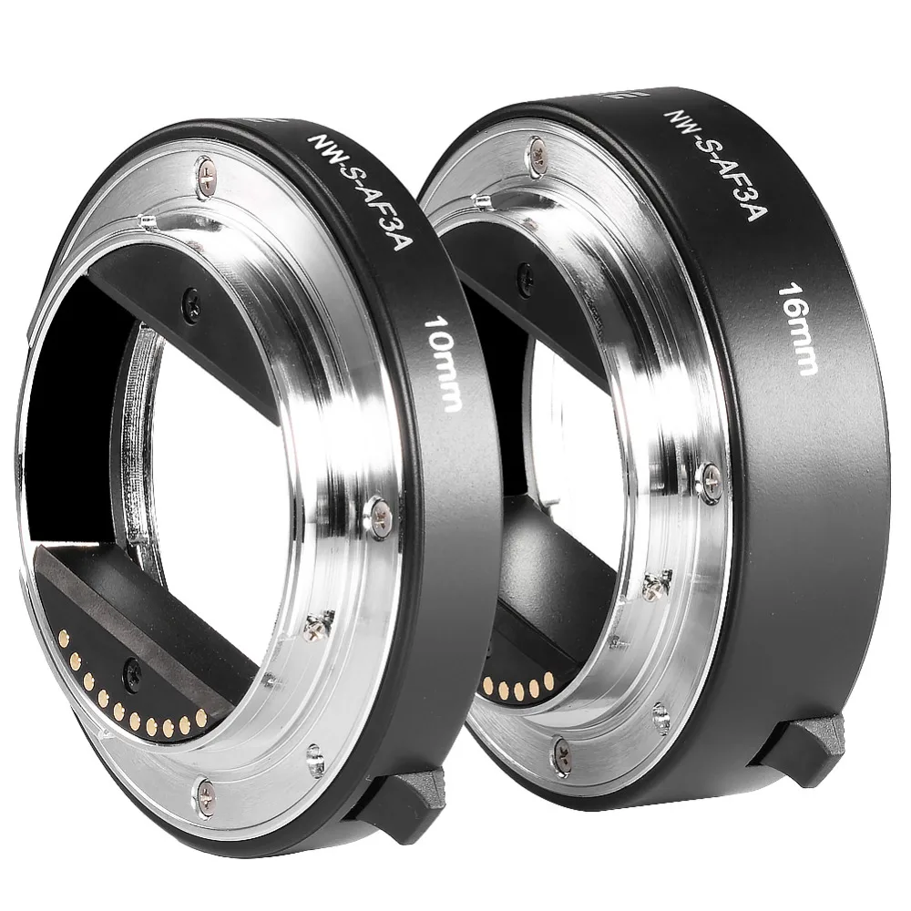Neewer Металл AF Автофокус Макро с автоматической фокусировкой AF 10 мм и 16 мм для sony NEX E-mount DSLR для камеры NEX 3/5N/A6000 и полный кадр A7/A7R