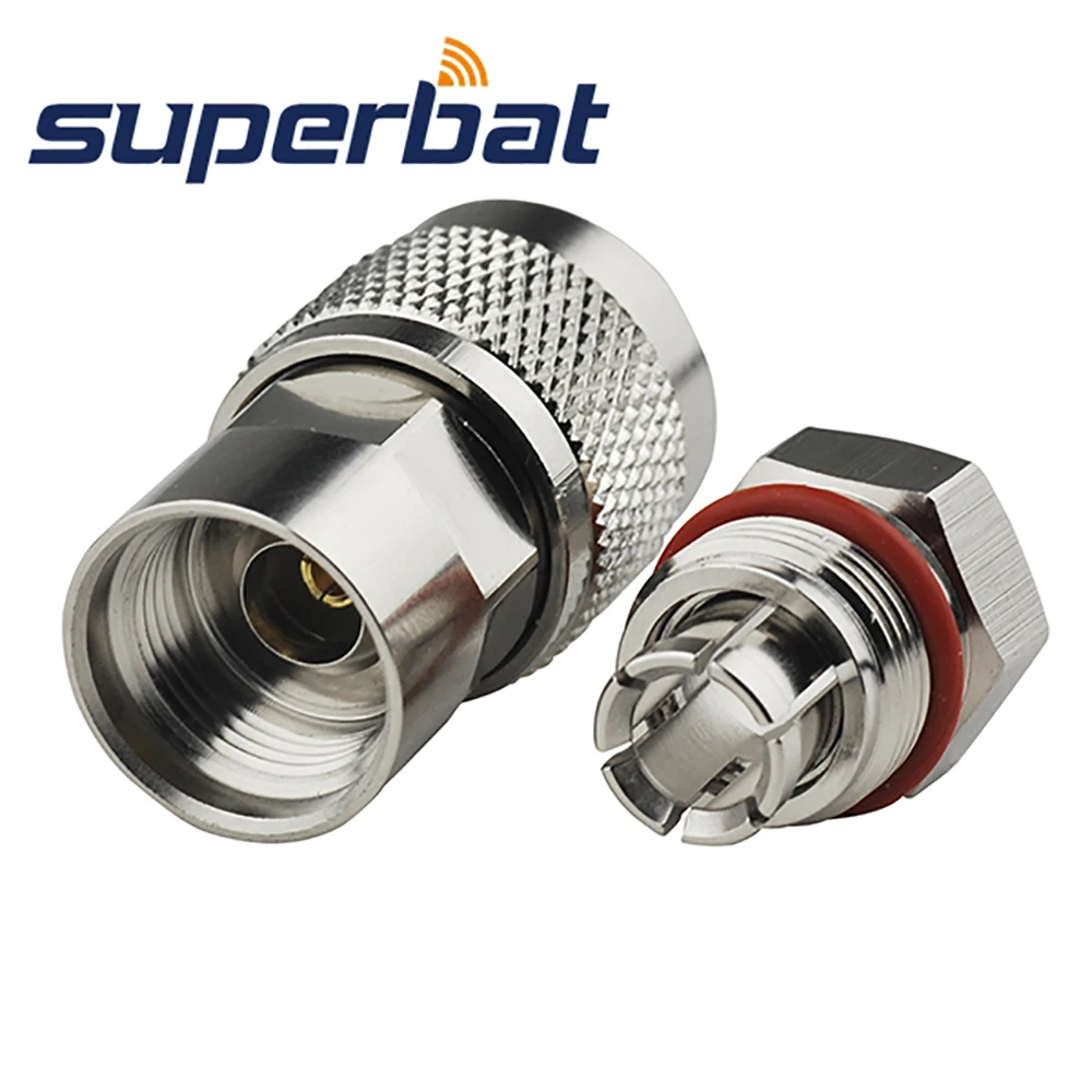 Superbat 10pcs 50ohm N Clamp Male RF Coaxial Connectors for Corrugated Copper 1/4 Cable - Coaxial Adapter Connector