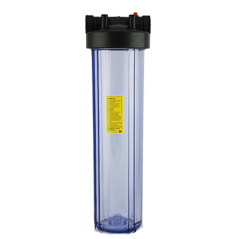 Sistema purificador de filtro de agua transparente de alta capacidad de 10  x 4.5 pulgadas para toda la casa con botón de alivio de presión, puerto de