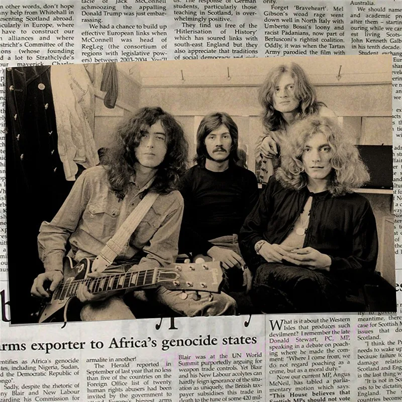 Led Zeppelin рок-музыка постеры для украшения дома винтажные стильные настенные наклейки Abooly бренд/6027 - Цвет: 9