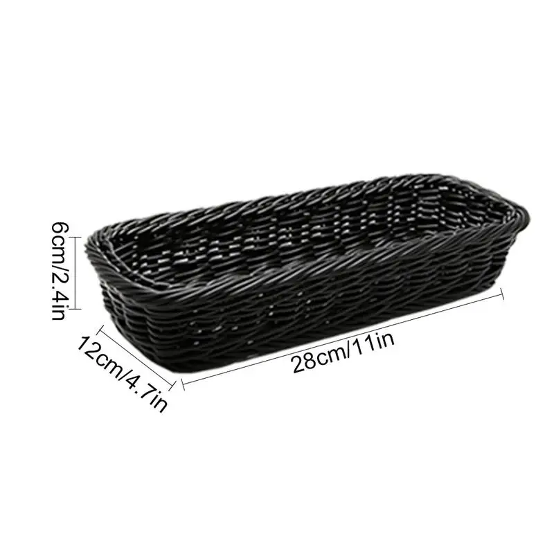280x120x60mm Корзина для хранения столовых приборов, корзины для хранения хлеба, ферментированные корзины в стиле ретро, чехол для хранения продуктов из ротанга, Домашний Настольный органайзер для овощей и фруктов - Цвет: 280x120x60mm