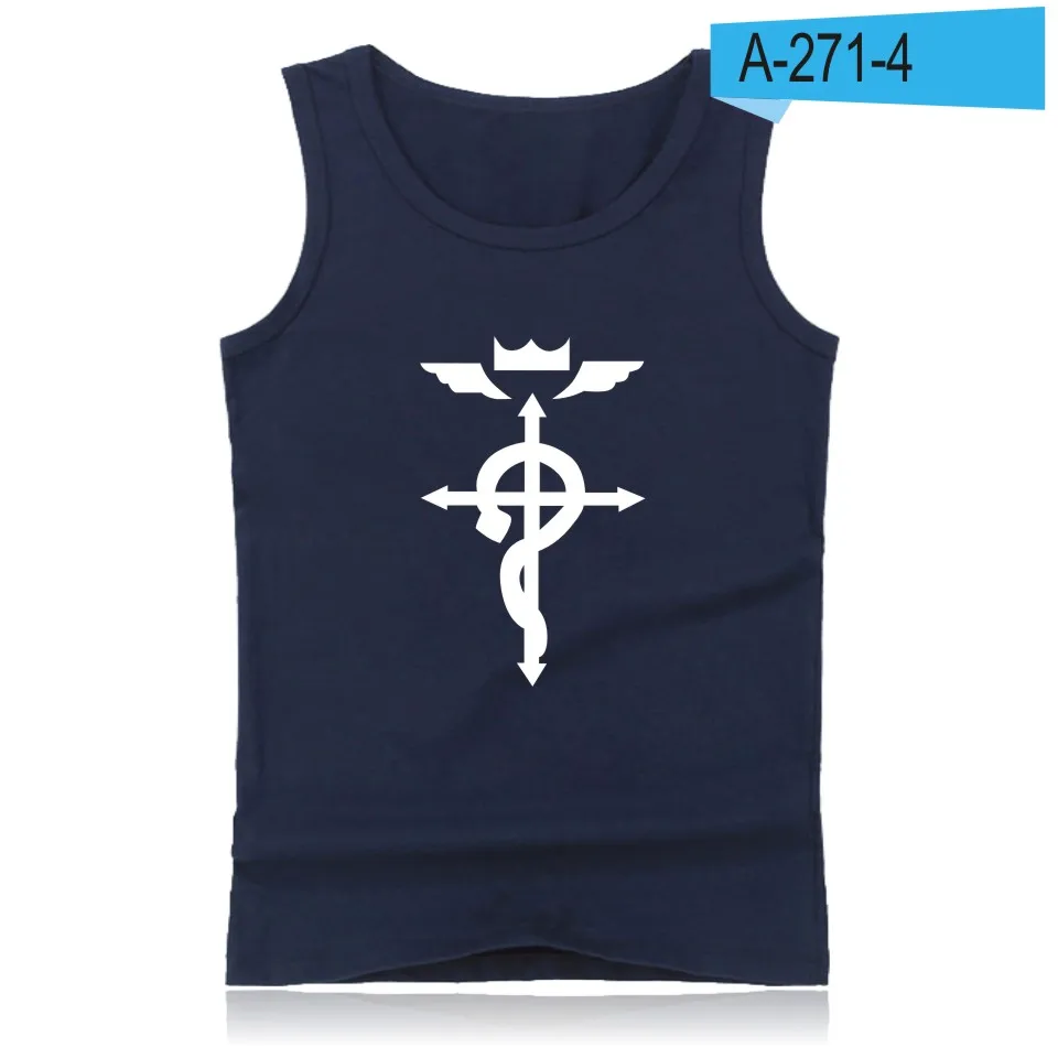 navy blue Бодибилдинг Стальной алхимик жилет Летний короткий топ для фитнеса регаты masculino жилет хлопок Фитнес Мужская одежда без рукавов - Цвет: navy blue
