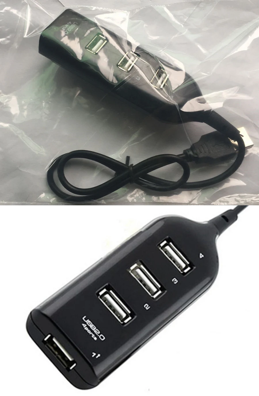 100 шт USB 2,0 High Speed 4 порта разветвитель usb-концентратор, адаптер для ПК ноутбук компьютер черный и может использоваться только индивидуально