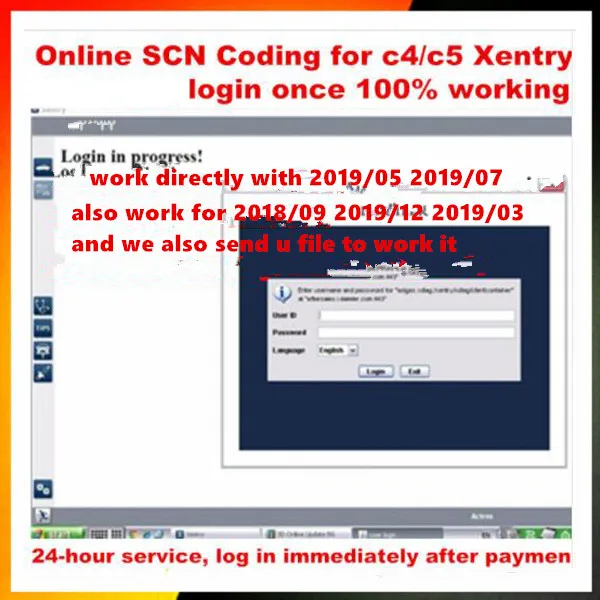 

Online SCN Coding for Xentry Diagnostic tool SD C4 / star c4/SD C5 one time server only for username and passport