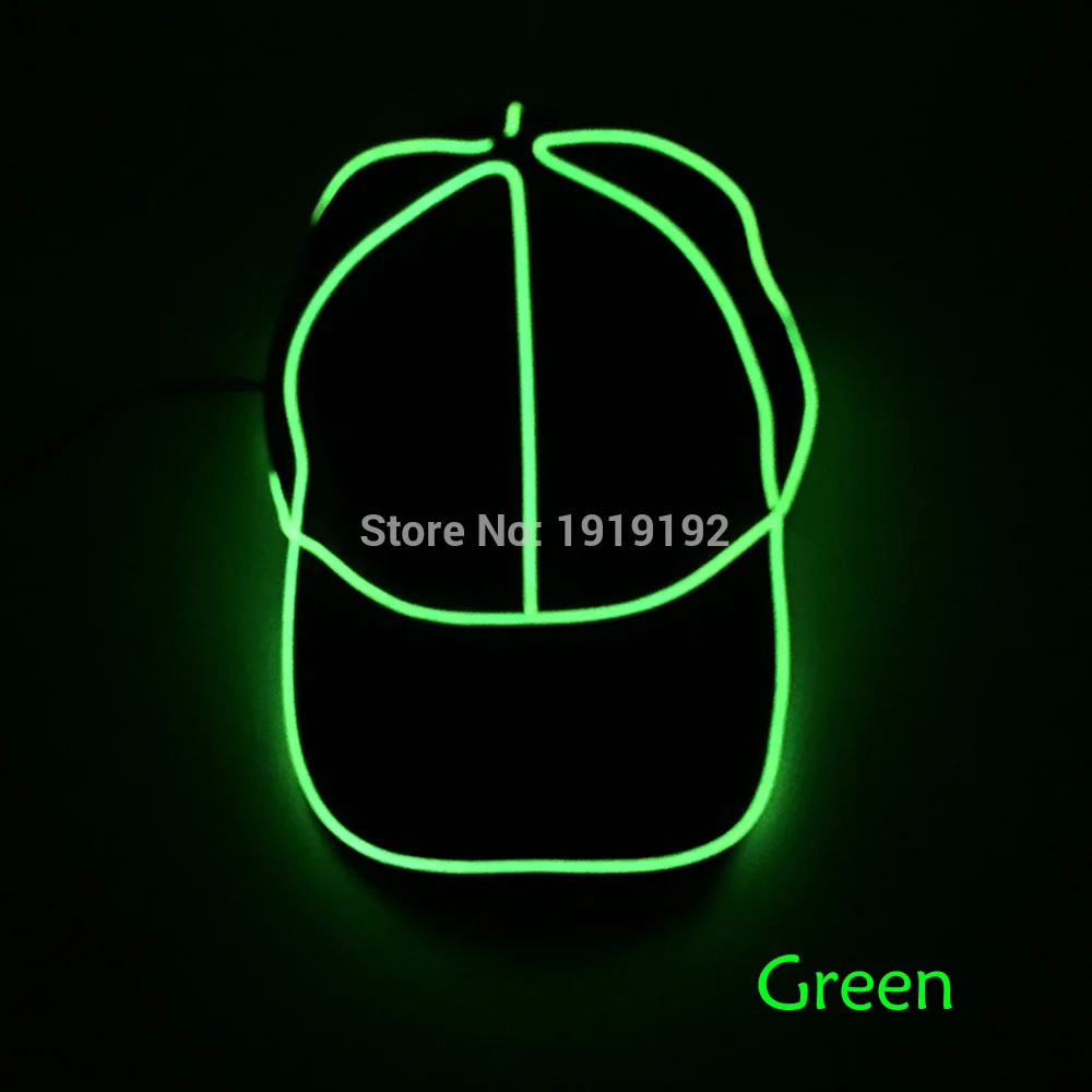 Green Светящиеся бейсболки вечерние принадлежности 10 цветов светодиодный колпачки питание от dc-3v танцевальный бар модное свадебное украшение - Цвет: Green