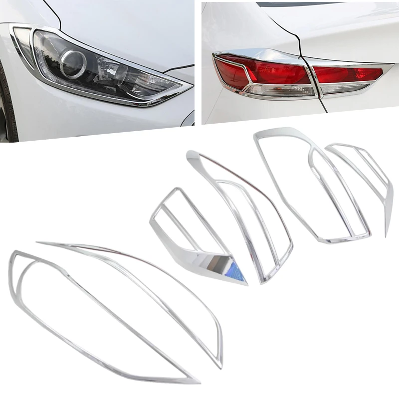 ABS Chrome Front Fog light lamp Cover Trims For Hyundai Elantra 2017 2018