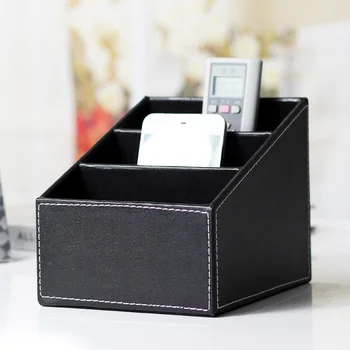 

Desktop Leather Storage Box Living Room Coffee Table Mobile Phone Remote Control Storage Box European Pen Holder