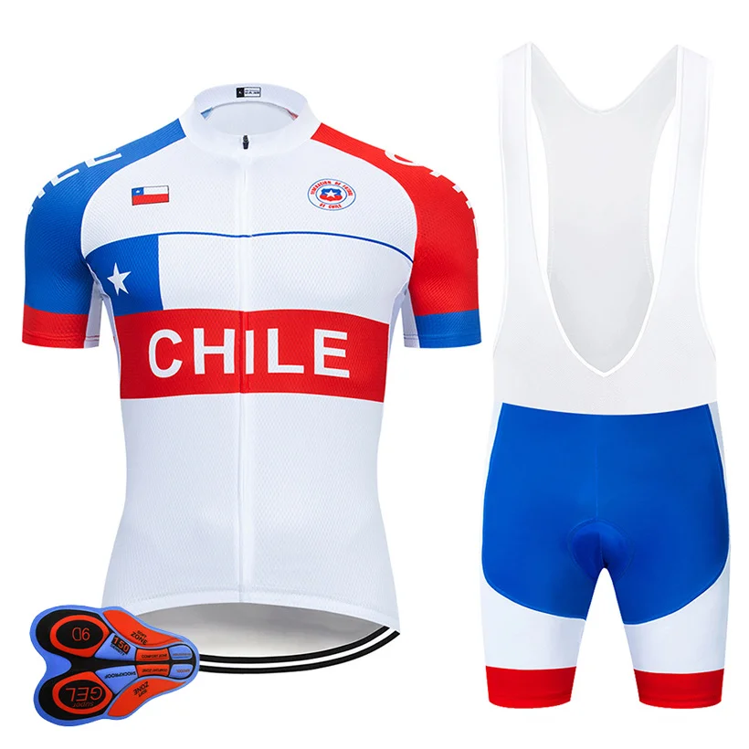 Cycling Set Команда Чили Vélo 9D комбинезон комплекты велосипед шорты костюм Ropa Ciclismo мужские летние быстросохнущая велосипедный костюм, трико Culotte - Цвет: Cycling Set