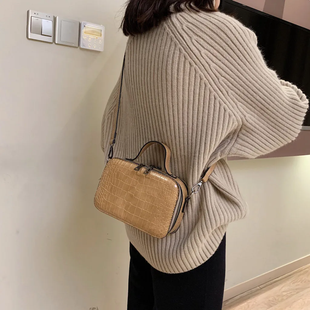 Women Lady Bags Fashion Solid Color Crocodile Tote Joker Shoulder Crossbody Bag torebka damska pochette femme soir e