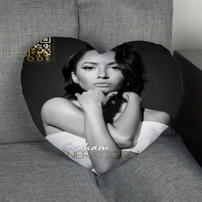Kat Graham индивидуальная в форме сердца Наволочка на молнии Обложка свадьба для дома или офиса, декоративные - Цвет: 3